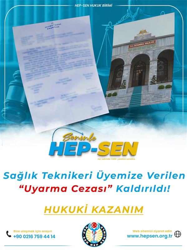Sağlık Teknikeri Üyemize Verilen Uyarma Cezası Kaldırıldı